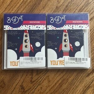 Rocket Ship Kids Personalized Party Invitations